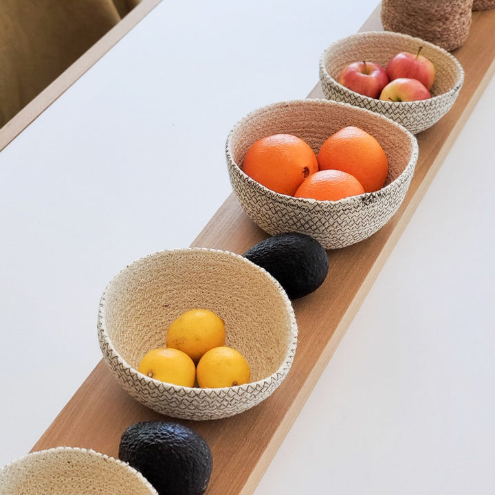 Handmade Round Bowl Baskets, Brown (Set of 4)