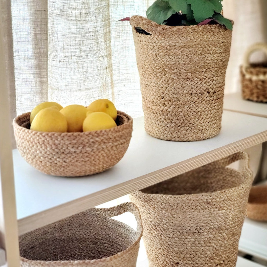 Handwoven Jute Candy Bowls, Natural (Set of 4)