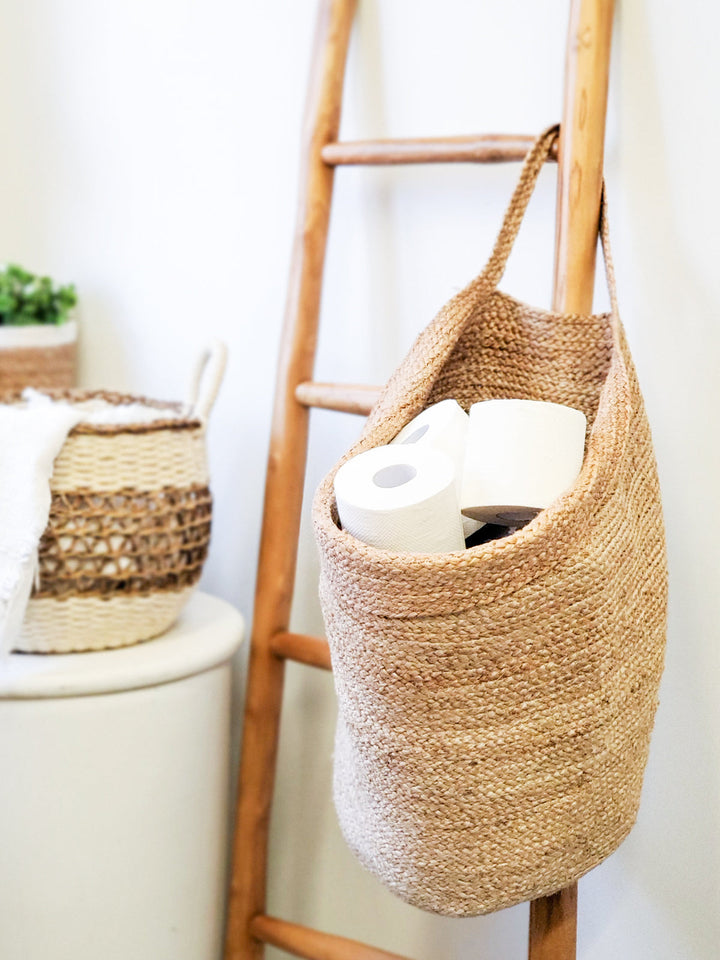 Jute Wall Basket, Natural