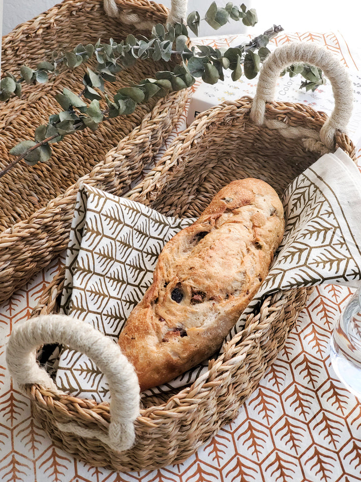 Bread Basket, White Rope Handles