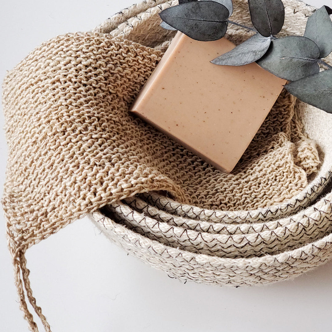 Handmade Woven Hemp Washcloth, Set of 2