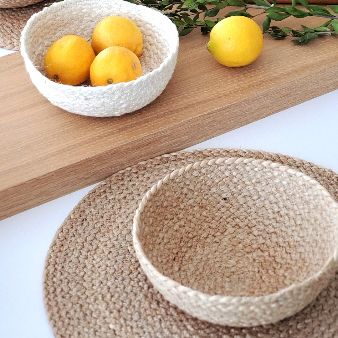 Handmade Natural Round Placemats, Set of 4