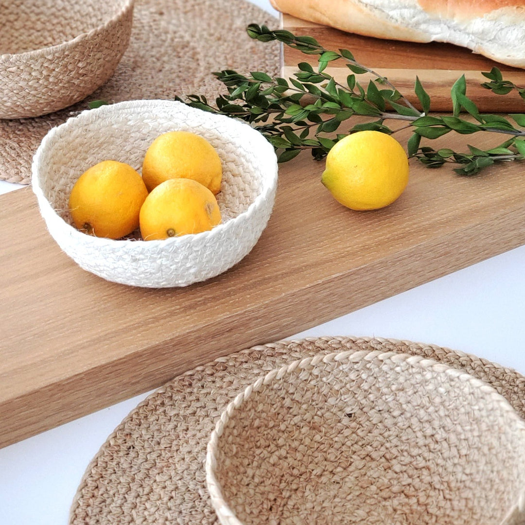 Handwoven Jute Candy Bowls, Natural (Set of 4)