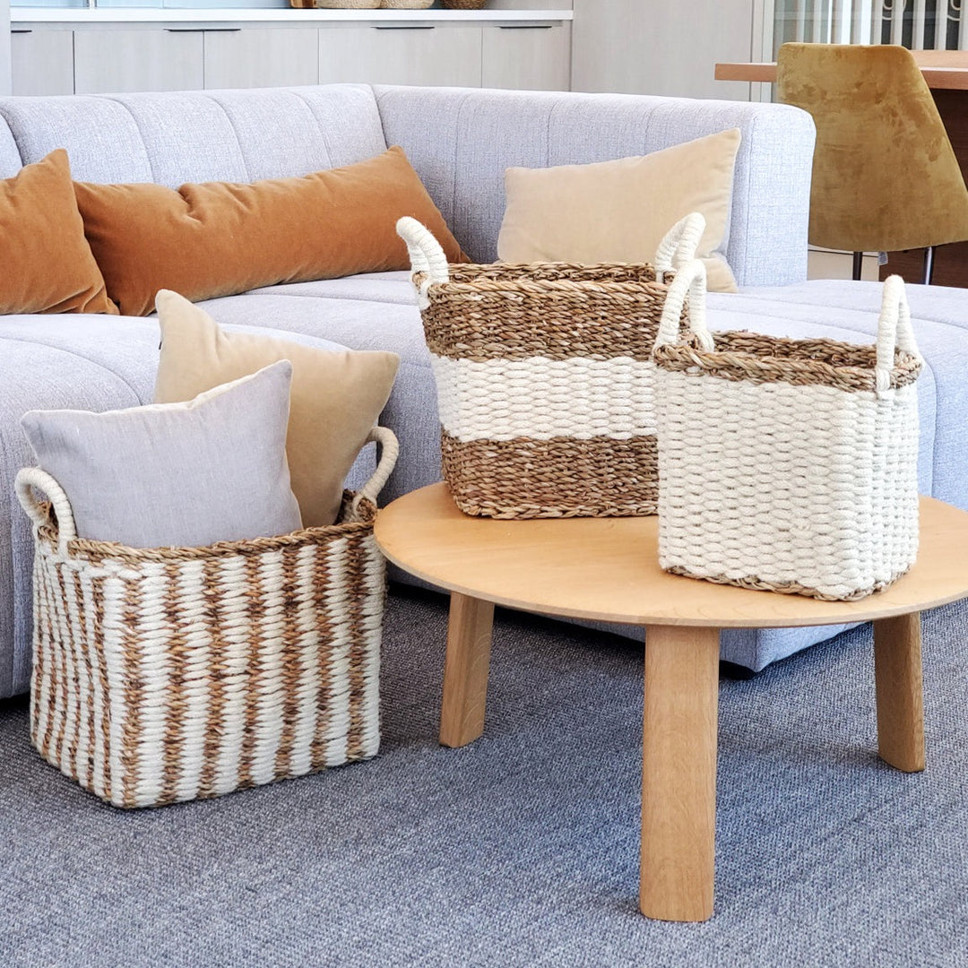 Storage Basket, Rectangular with Rope Handles