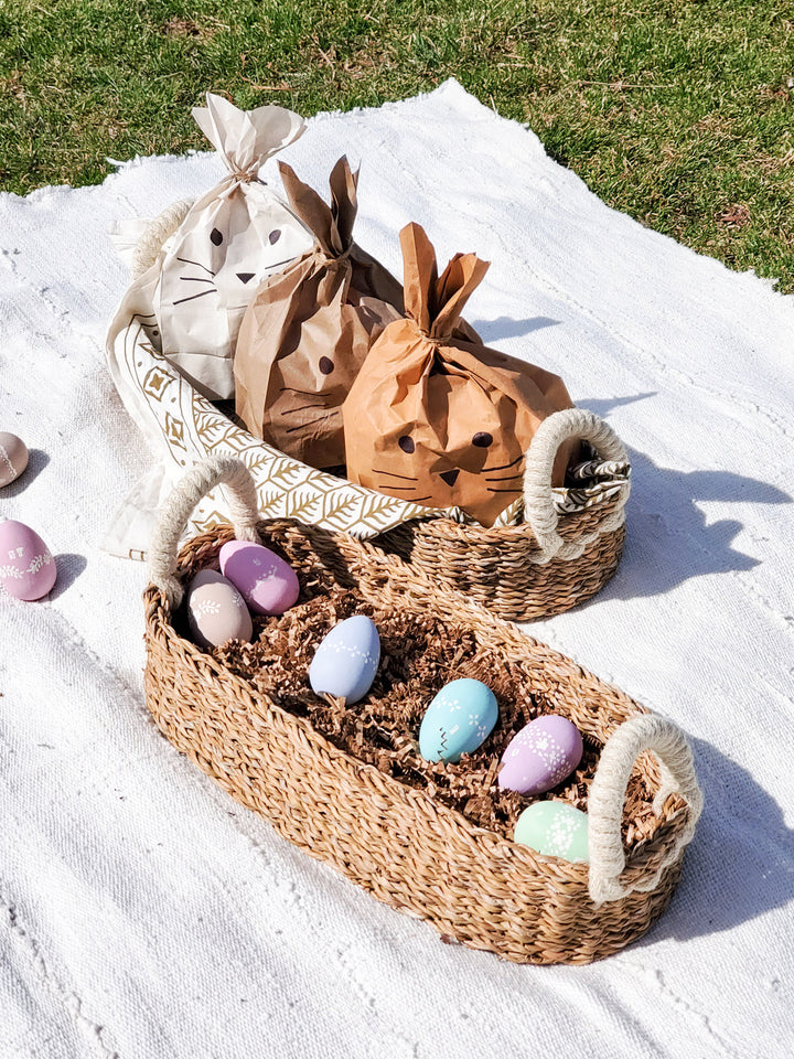 Bread Basket, White Rope Handles