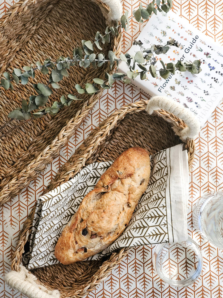 Bread Basket, White Rope Handles