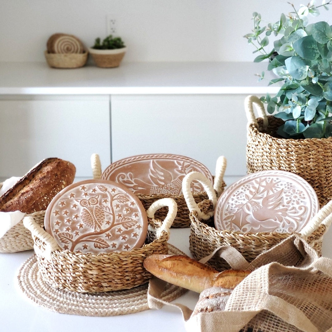 Bread Basket with Warming Stone, Wise Owl