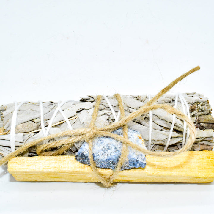 Bundle of Sage, Palo Santo & A Crystal, Cleansing Set