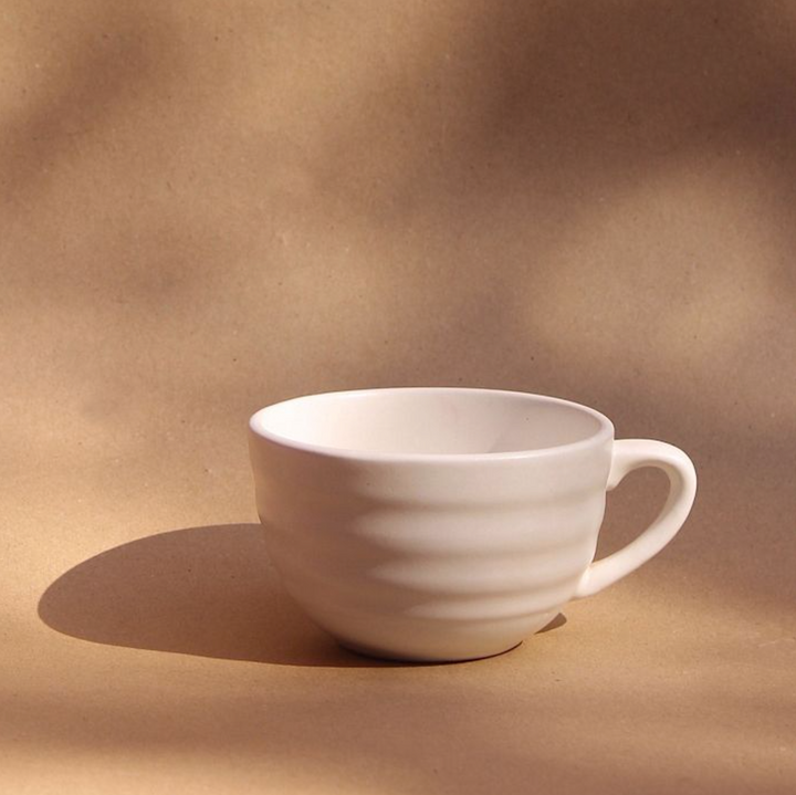 Ceramic Ripples Mug, Ivory