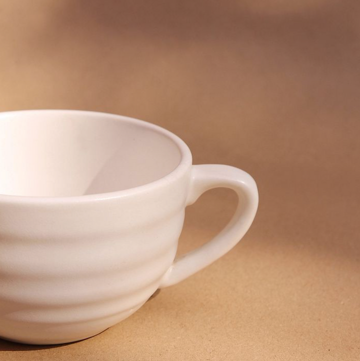 Ceramic Ripples Mug, Ivory