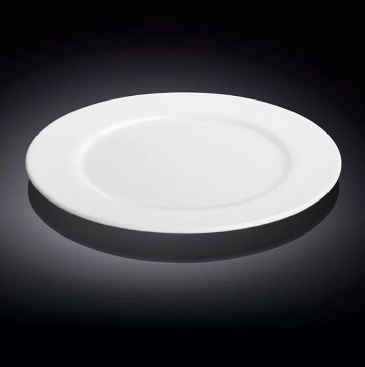 Porcelain Rolled Rim White Dinner Plate, 11" inch