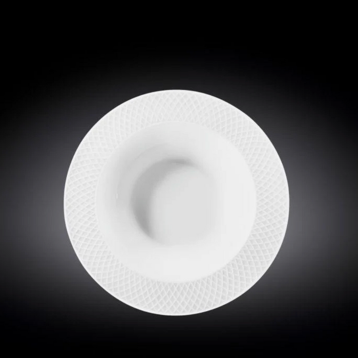 Porcelain Embossed Deep Plate, 9 Inches