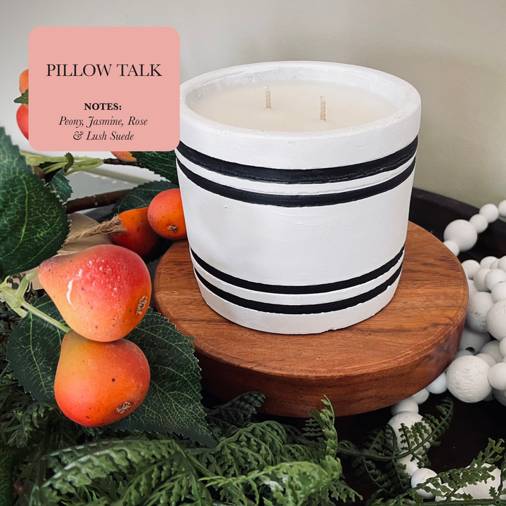 Striped Stone Candle, Pillow Talk