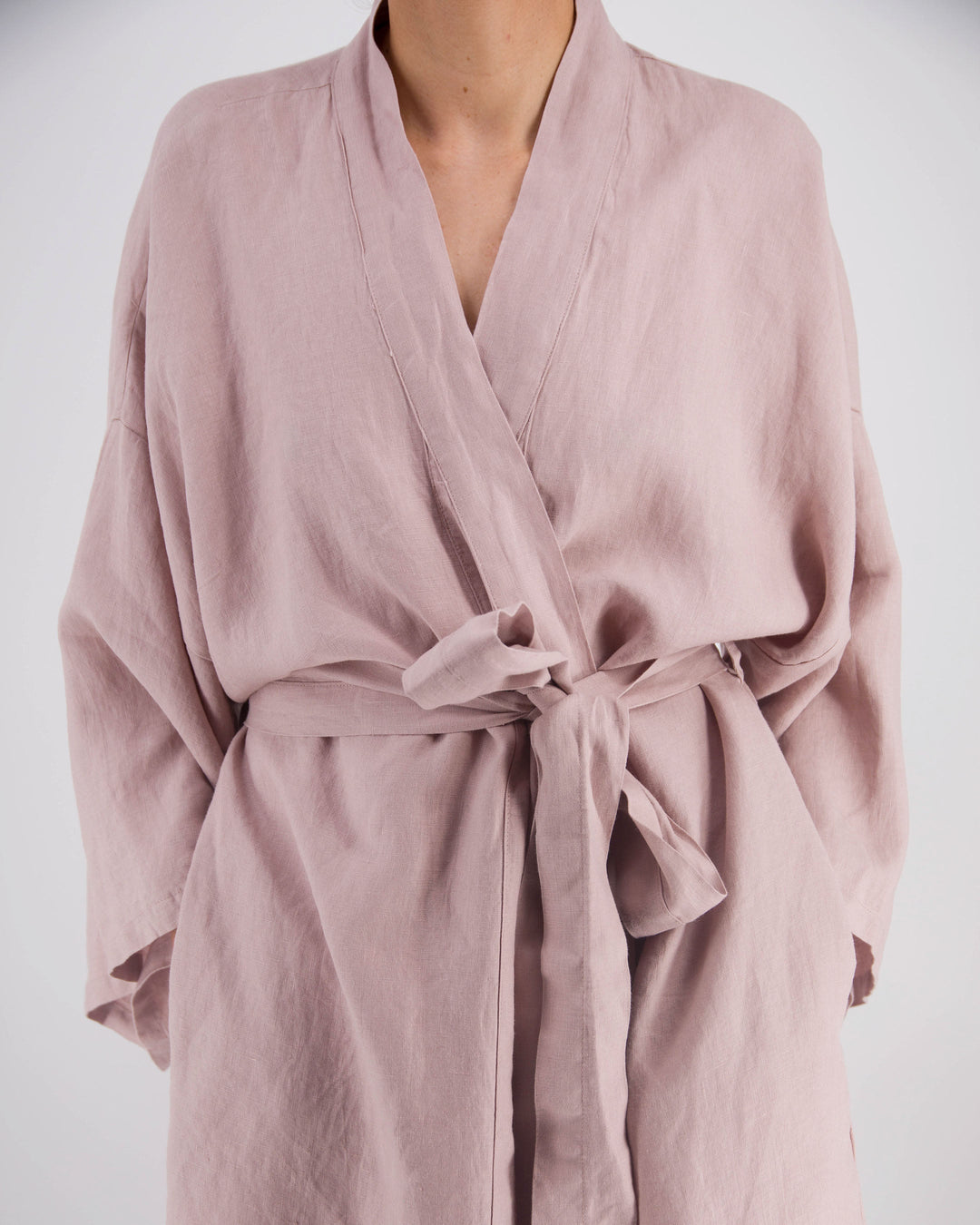 French Linen Robe, Mid-Length