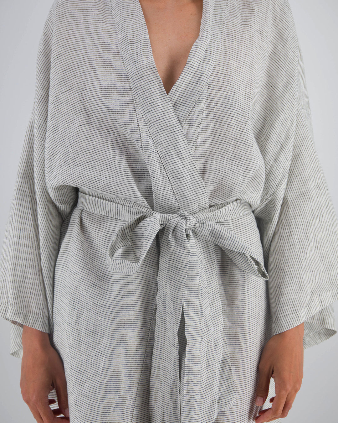 French Linen Robe, Mid-Length