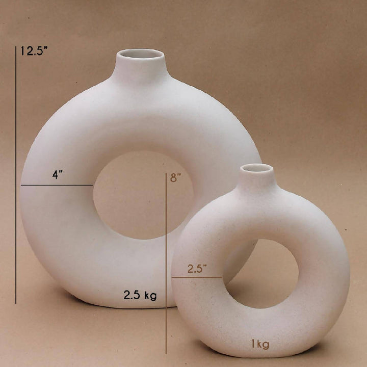 Off-White Sculptural Vase, Full Circle