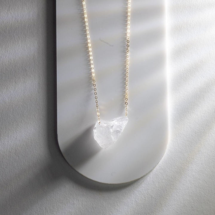 White Quartz Necklace, 14k Gold Filled