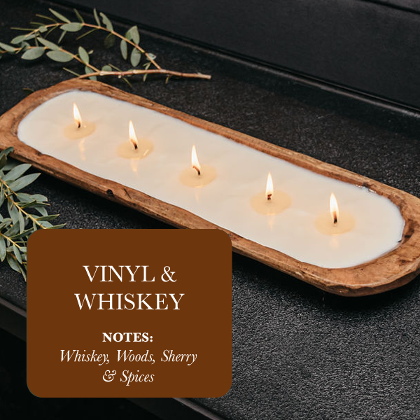 5-Wick Soy Candle, Vinyl & Whiskey