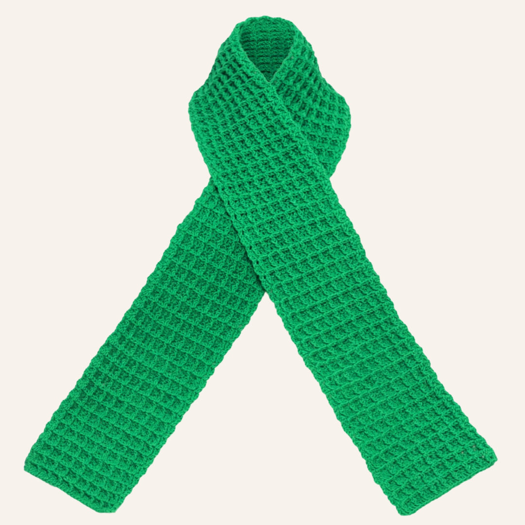 Waffle Scarf, Green