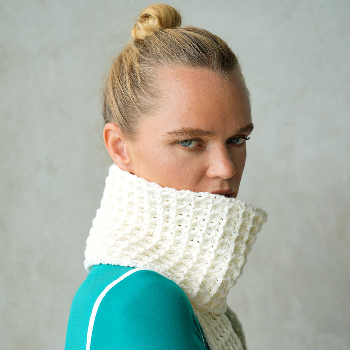 Waffle Scarf, Off White