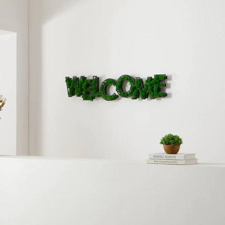 MOSS WORD WALL ART, WELCOME