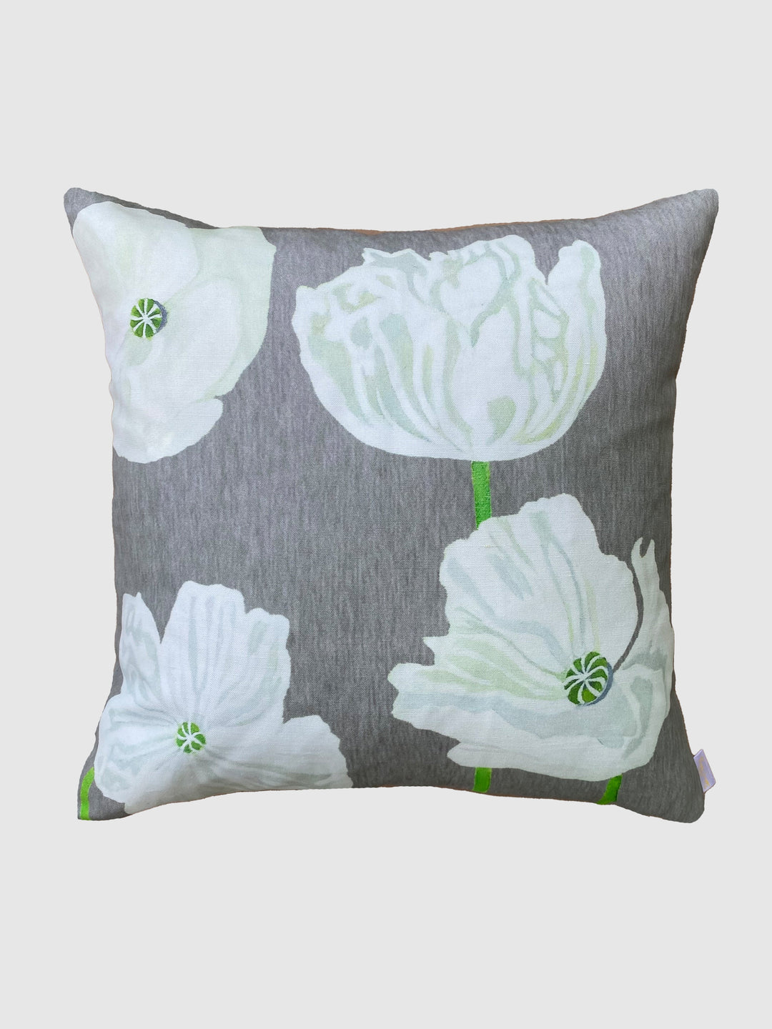 Throw Pillow, White Poppies