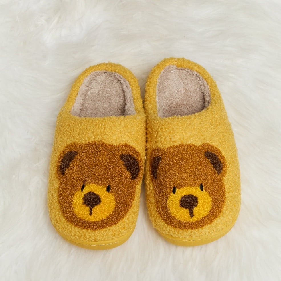 Plush Closed-Toe Slippers, Teddy Bear