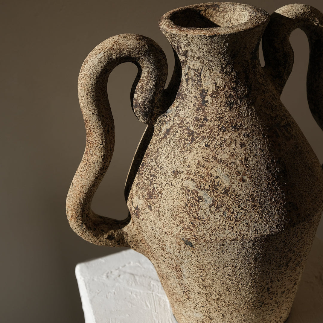Handmade Clay Vessel Vase, Wavy Dance