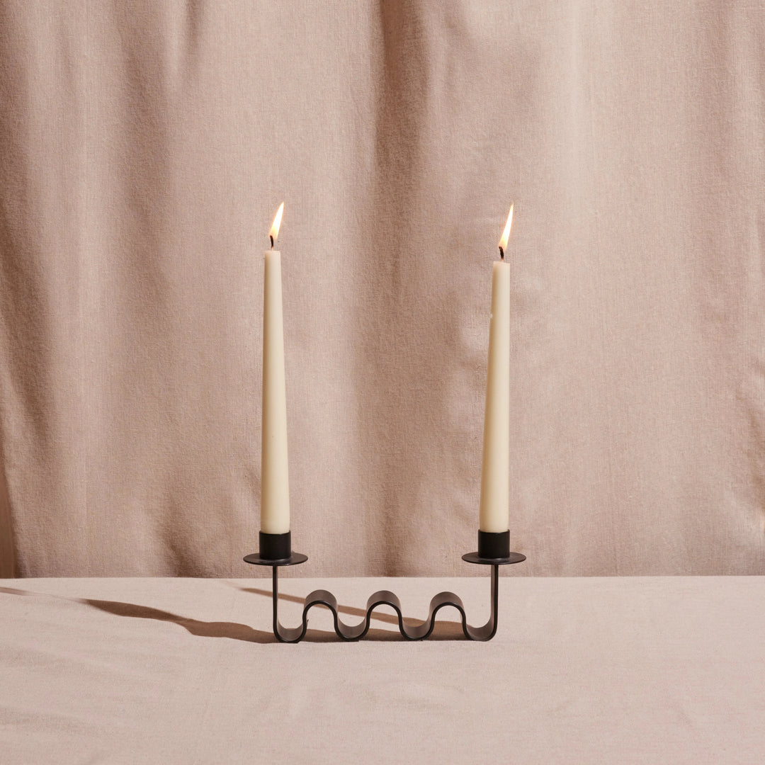 Handcrafted Double Candle Holder, Wave of Light