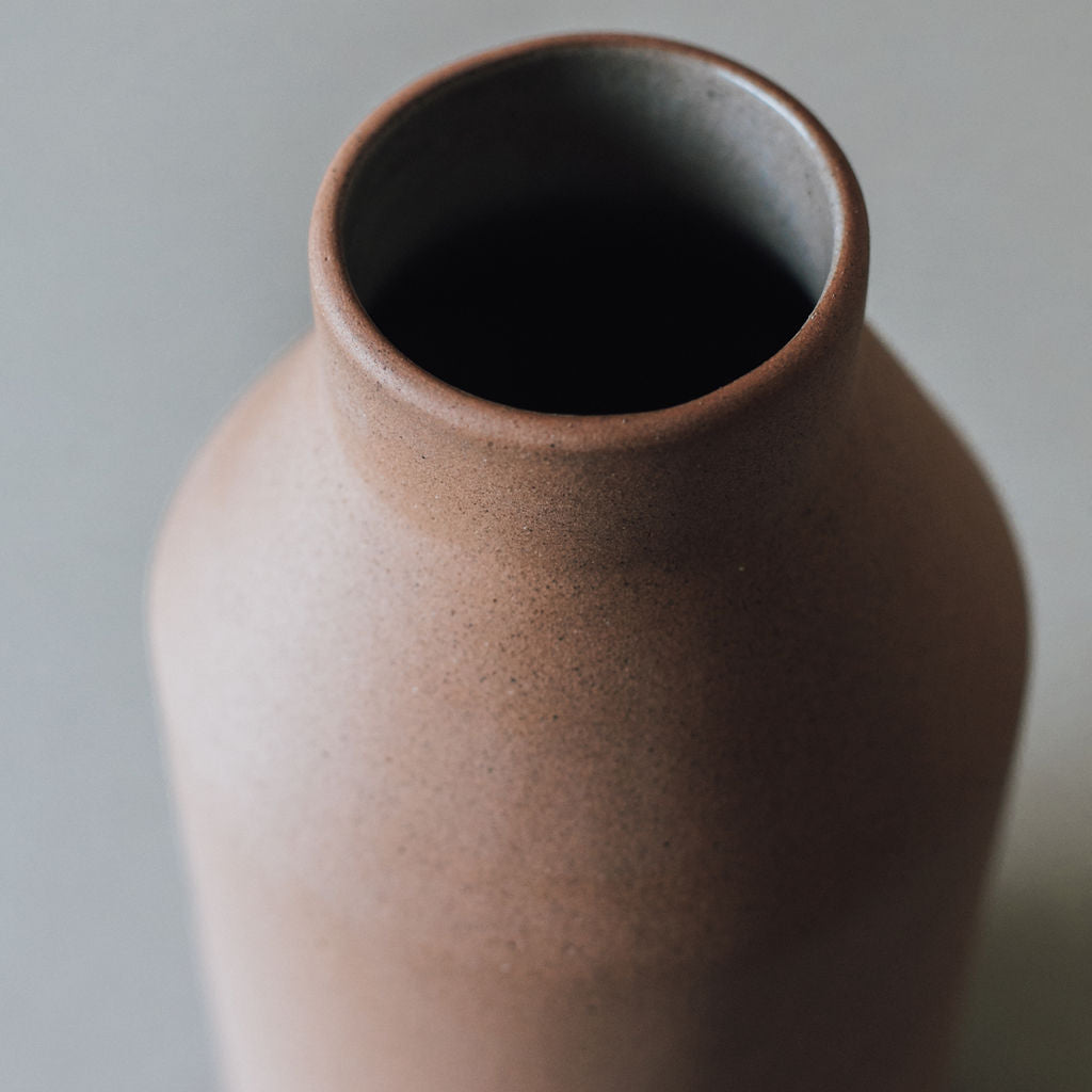 Handcrafted Mexican Clay Vase, Sunset