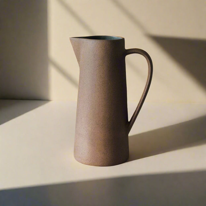 Handcrafted Mexican 1.5L Clay Pitcher, Tall Cantaro