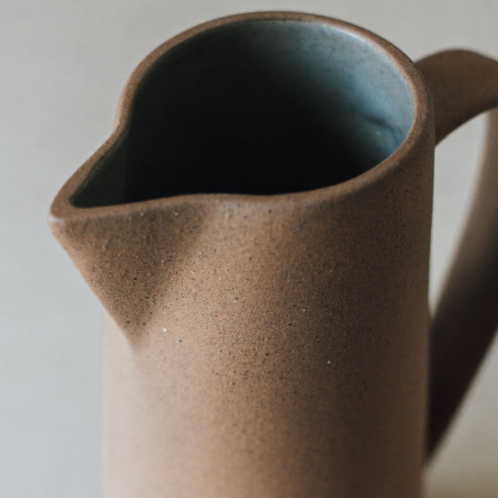 Handcrafted Mexican 1.5L Clay Pitcher, Tall Cantaro