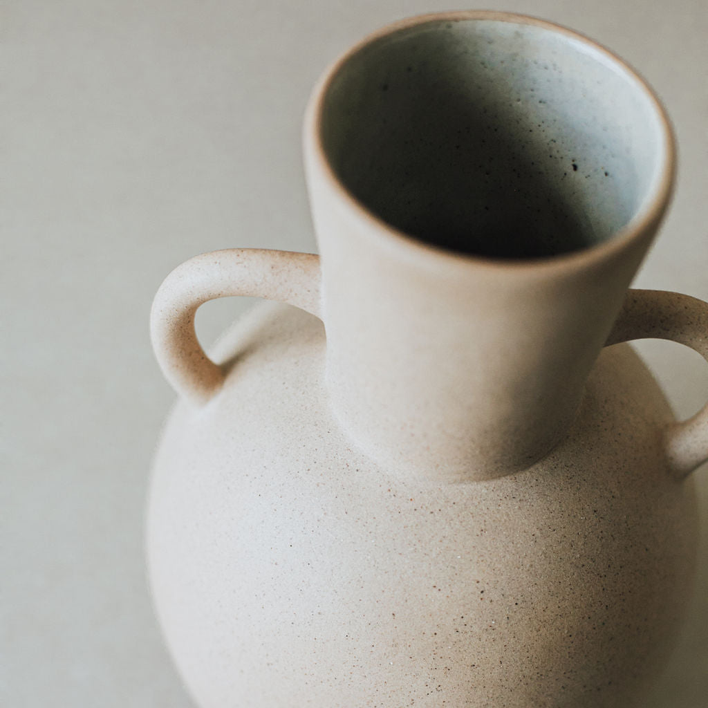 Handmade Ceramic & Clay Vase, with Handles