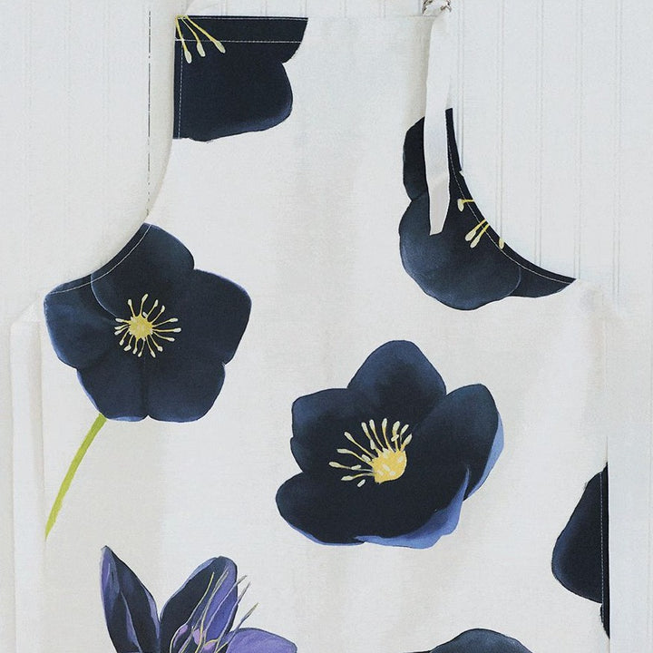 Apron, Black Flowers