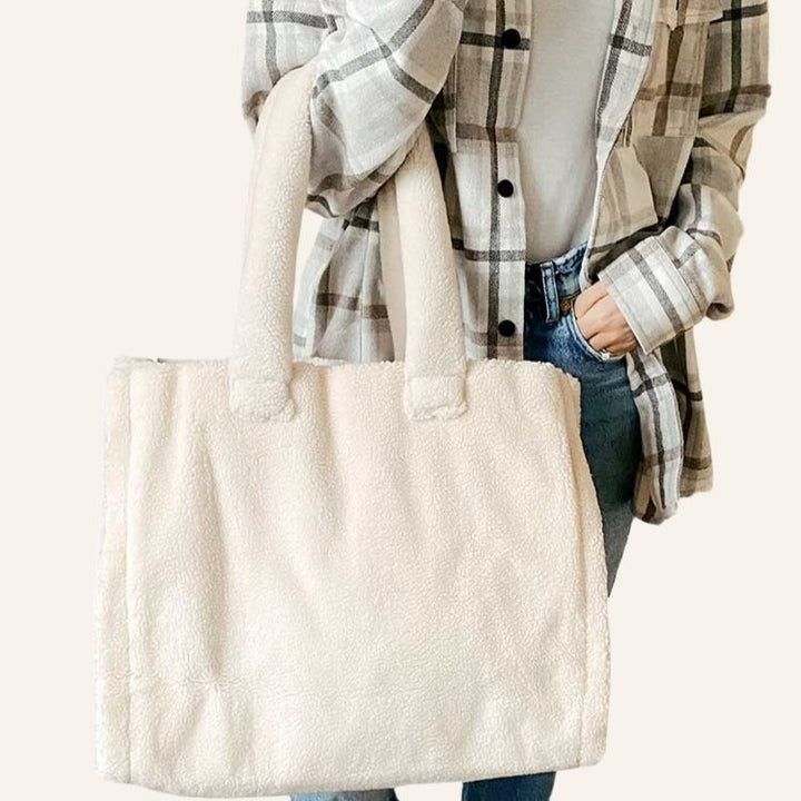 Plush Shopper Tote Bag, Teddy