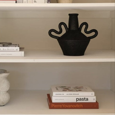 Handmade Clay Dance Vessel Vase, Cream or Charcoal