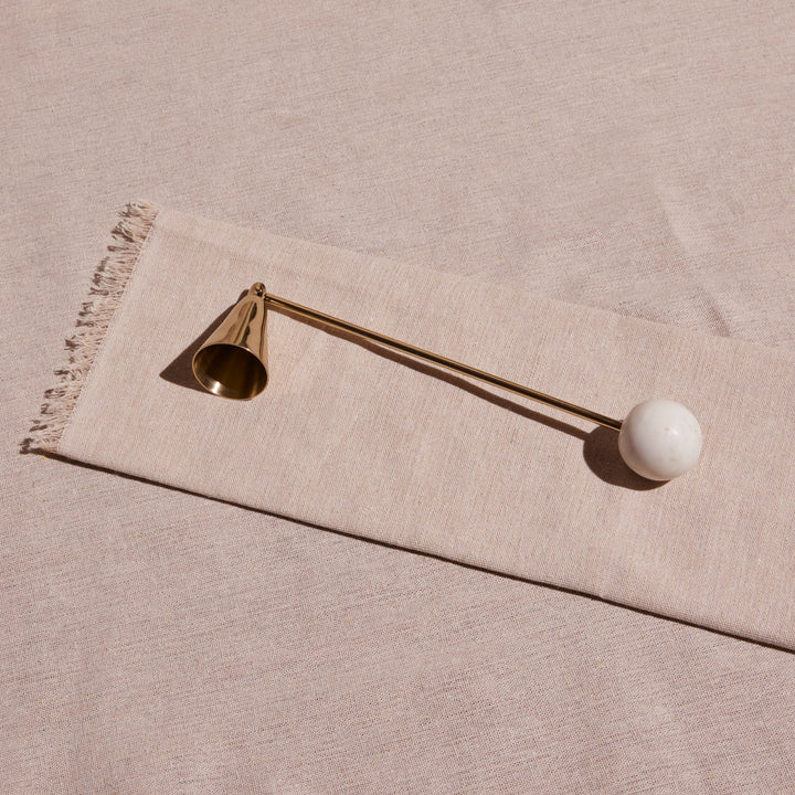 Handcrafted Candle Snuffer, Marble & Brass Finish