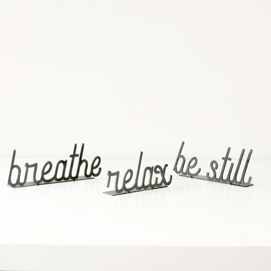Steel Word Sign Decor, Be Still