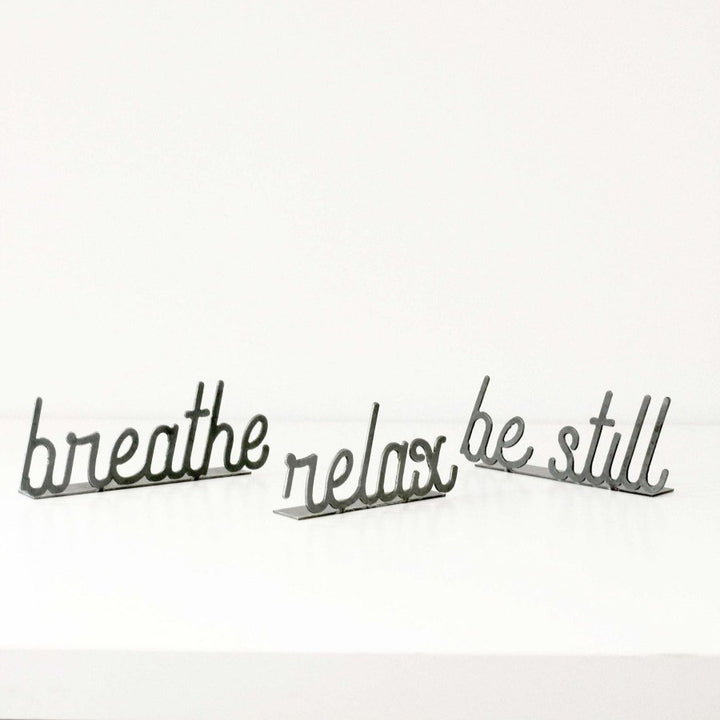 Steel Word Sign Decor, Be Still