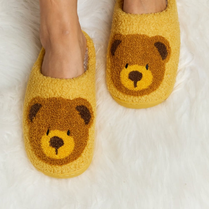 Plush Closed-Toe Slippers, Teddy Bear