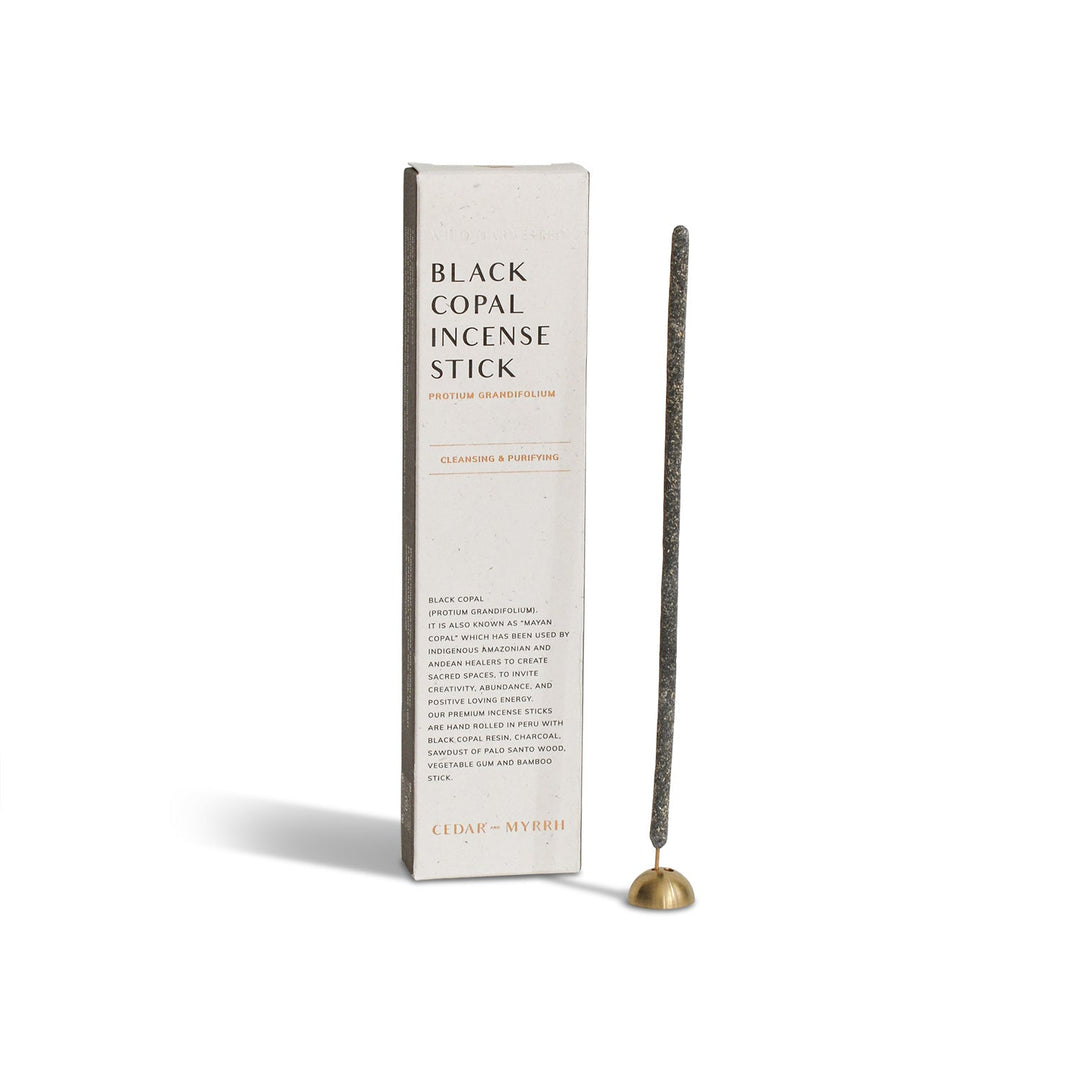Hand-Rolled Set of 7 Incense Sticks, Black Copal