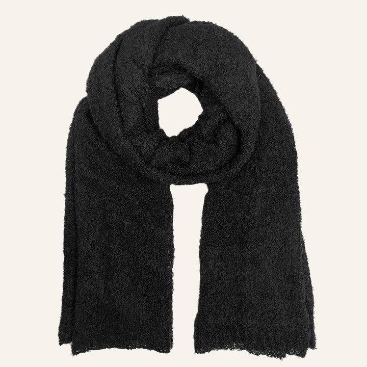 Plush Alpaca Scarf, Black