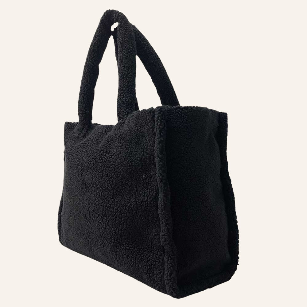 Plush Shopper Tote Bag, Teddy