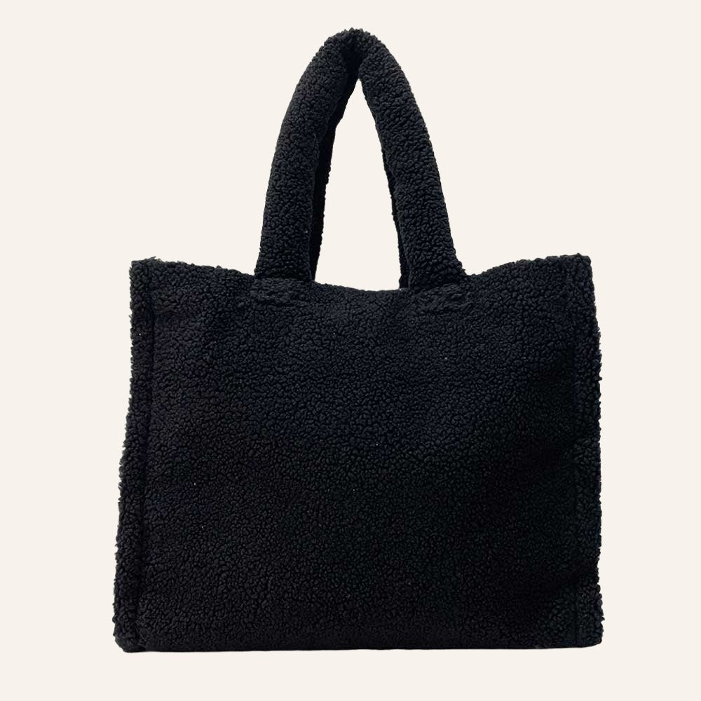 Plush Shopper Tote Bag, Teddy
