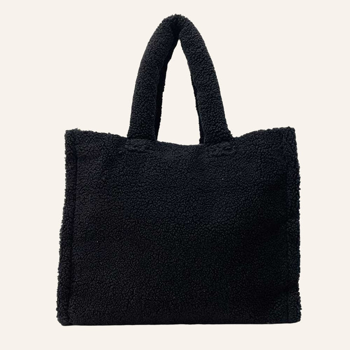 Plush Shopper Tote Bag, Teddy