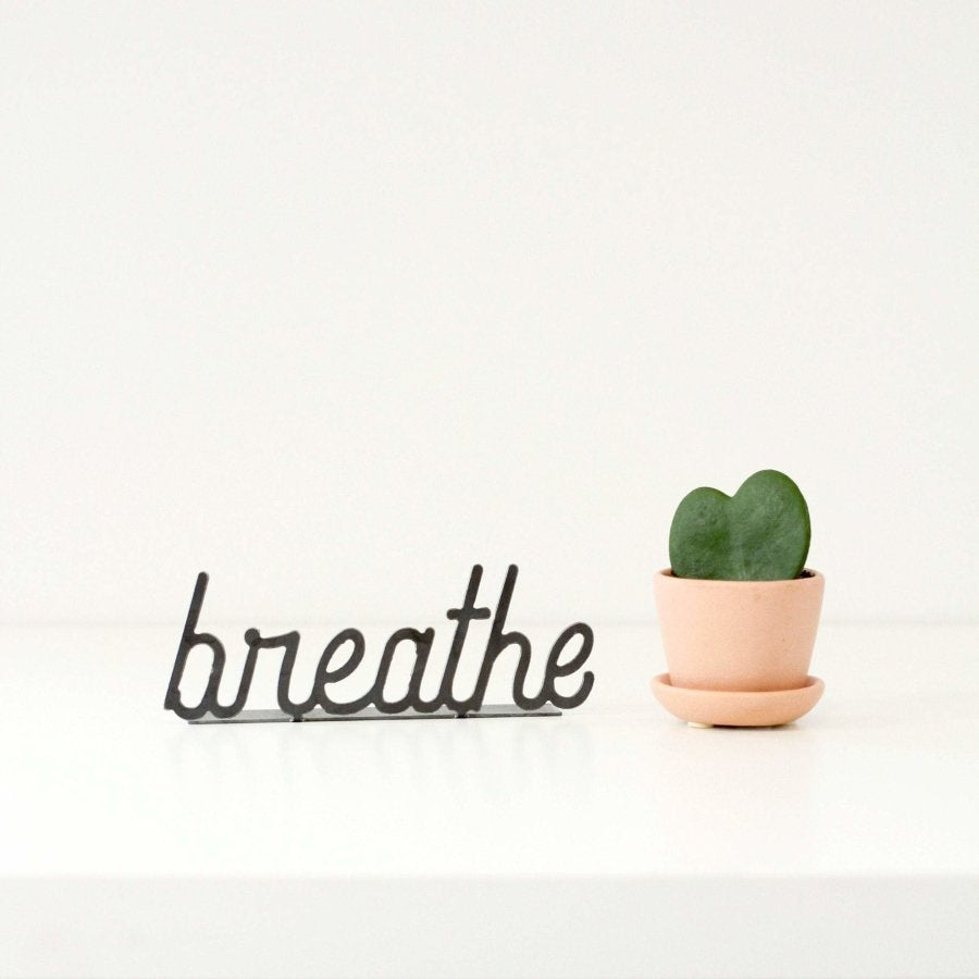 Steel Word Sign Decor, Breathe
