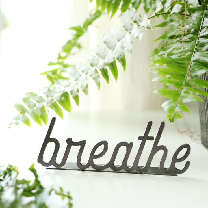 Steel Word Sign Decor, Breathe