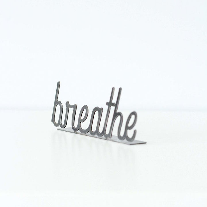 Steel Word Sign Decor, Breathe