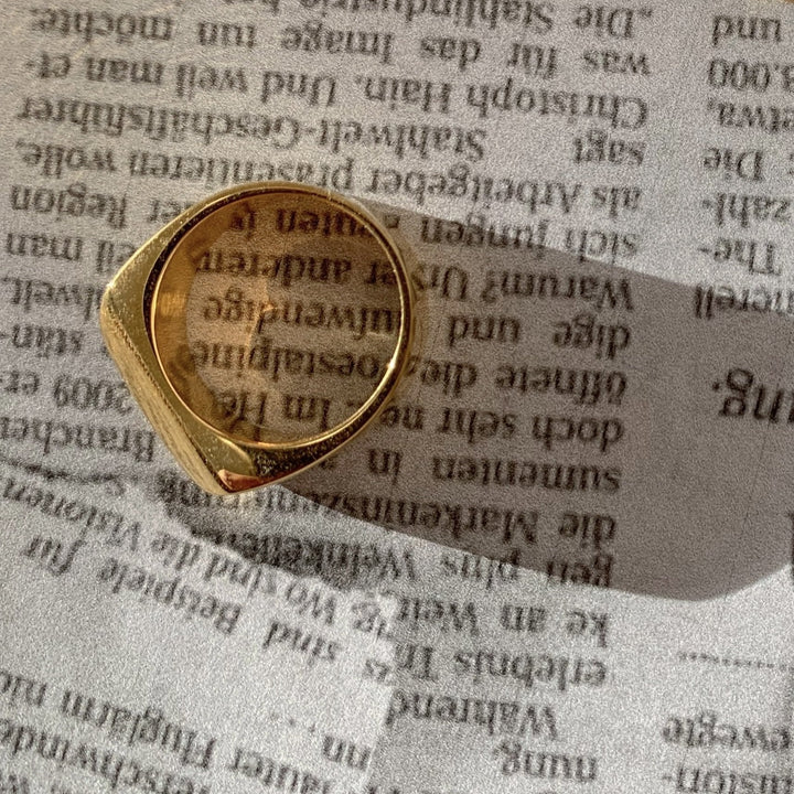 Bullion Chunky Ring, 18K Gold Plated