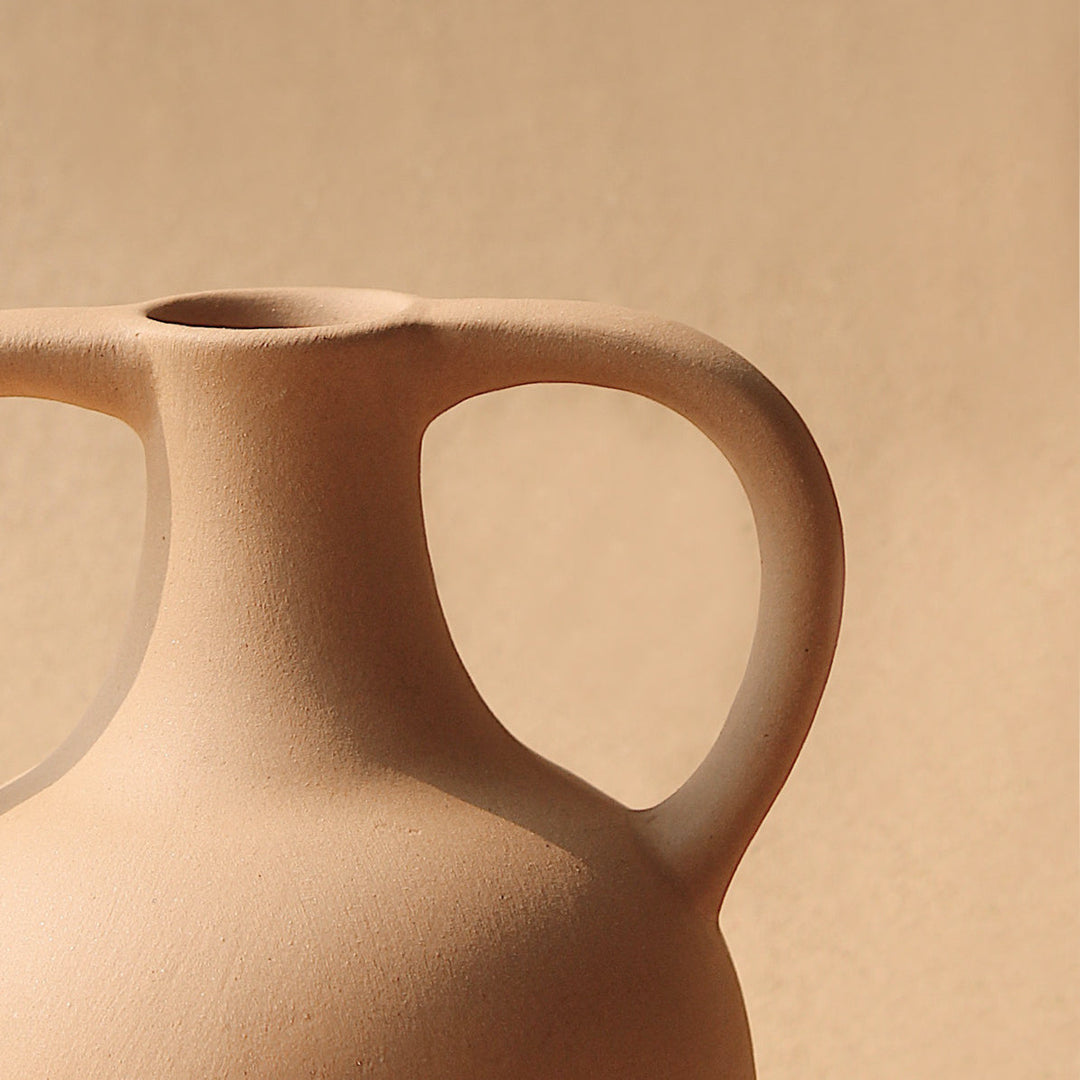 Handcrafted Ceramic Bobble Vase, Off-White or Terracotta